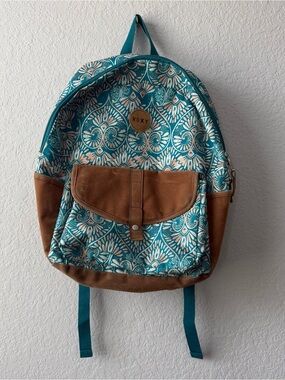 Roxy Caribbean Teal Floral Backpack